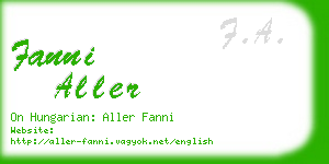 fanni aller business card